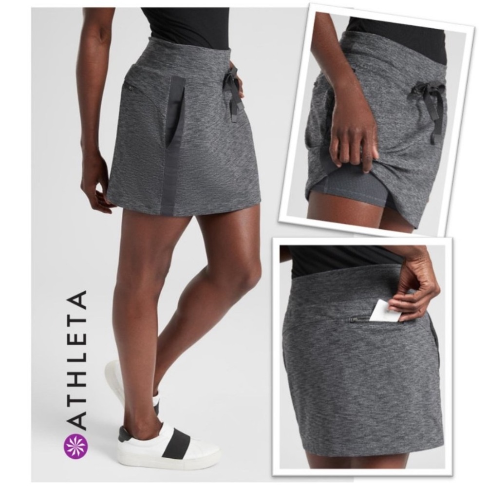 Cute Athleta Grey Activewear Skort with Pockets
